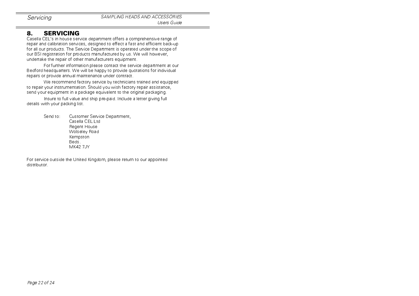 Casella CEL Sampling heads for personal dust sampling User Manual | Page 22 / 24