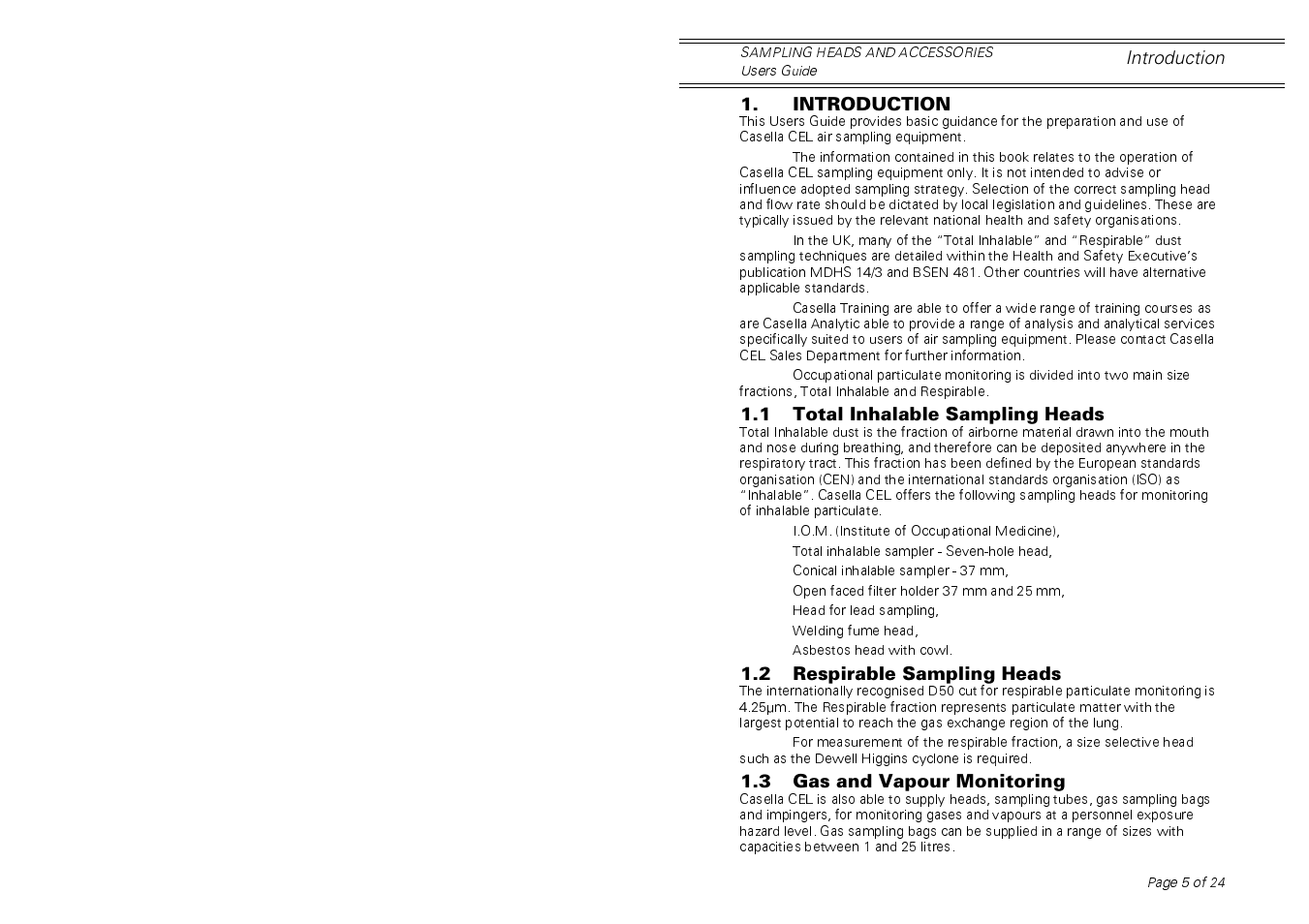 Casella CEL Sampling heads for personal dust sampling User Manual | Page 5 / 24