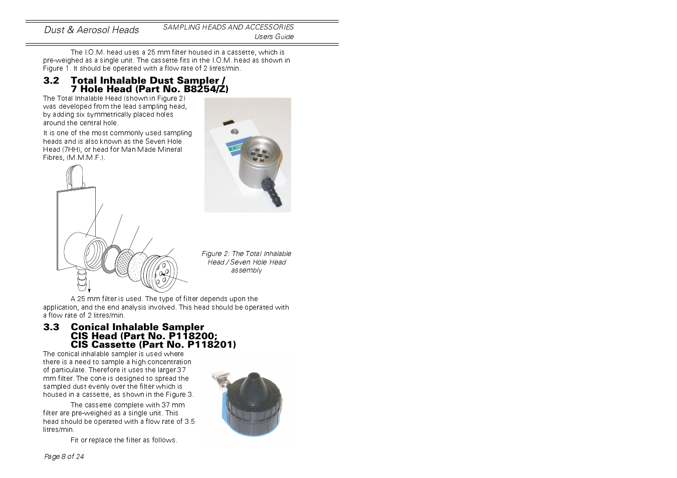 Casella CEL Sampling heads for personal dust sampling User Manual | Page 8 / 24