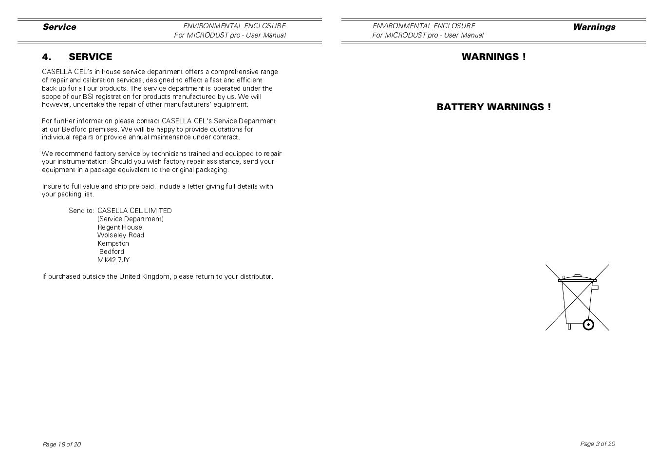 Casella CEL Environmental enclosure for Microdust User Manual | Page 3 / 10
