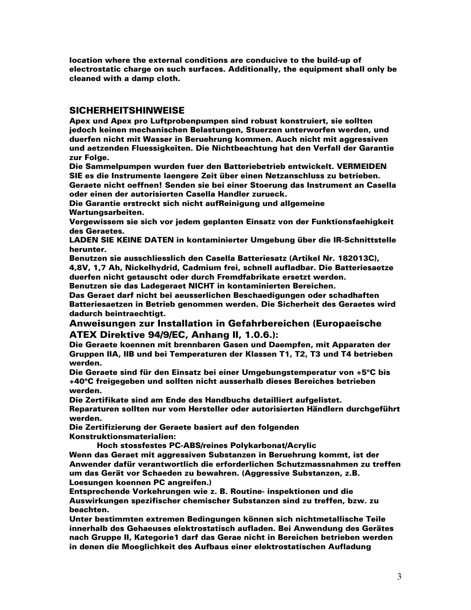 Casella CEL Apex personal sampling pumps User Manual | Page 3 / 40