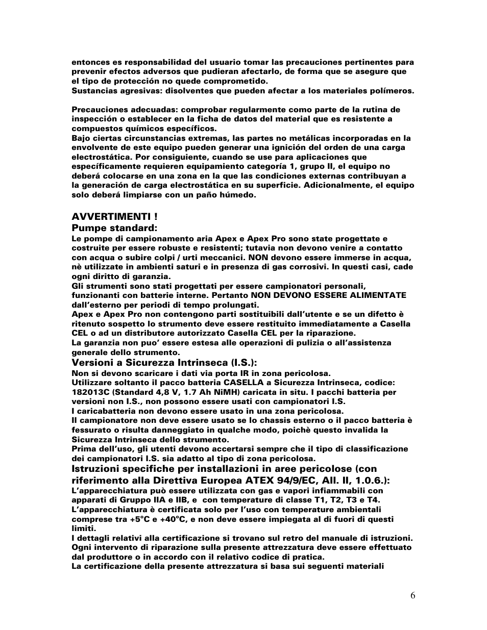 Casella CEL Apex personal sampling pumps User Manual | Page 6 / 40