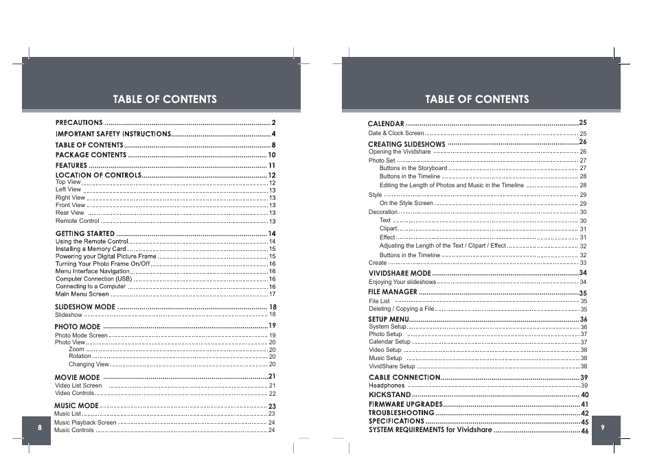 Change view clock menu rotate copy /del | COBY electronic DP854 AC User Manual | Page 5 / 25