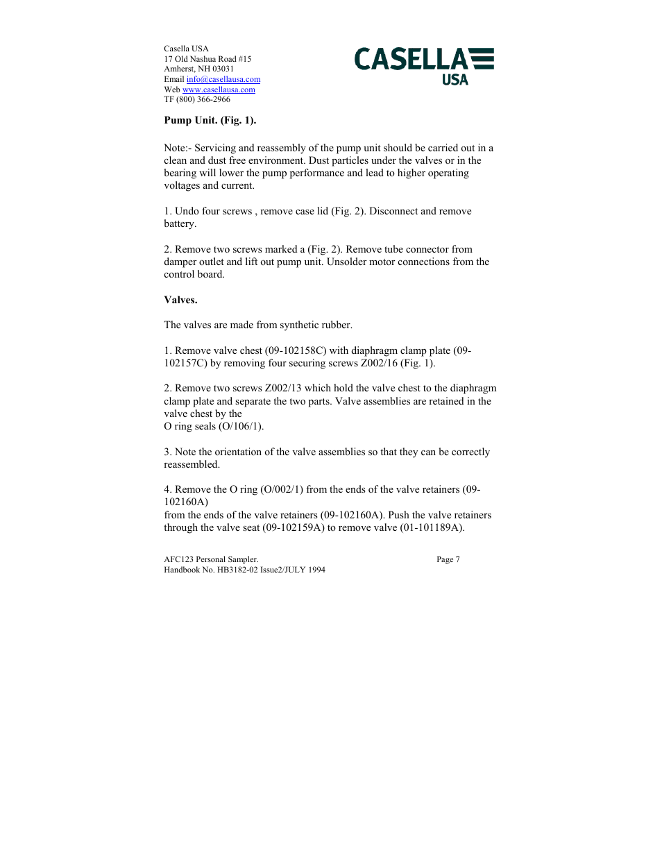 Casella CEL AFC123 User Manual | Page 7 / 24