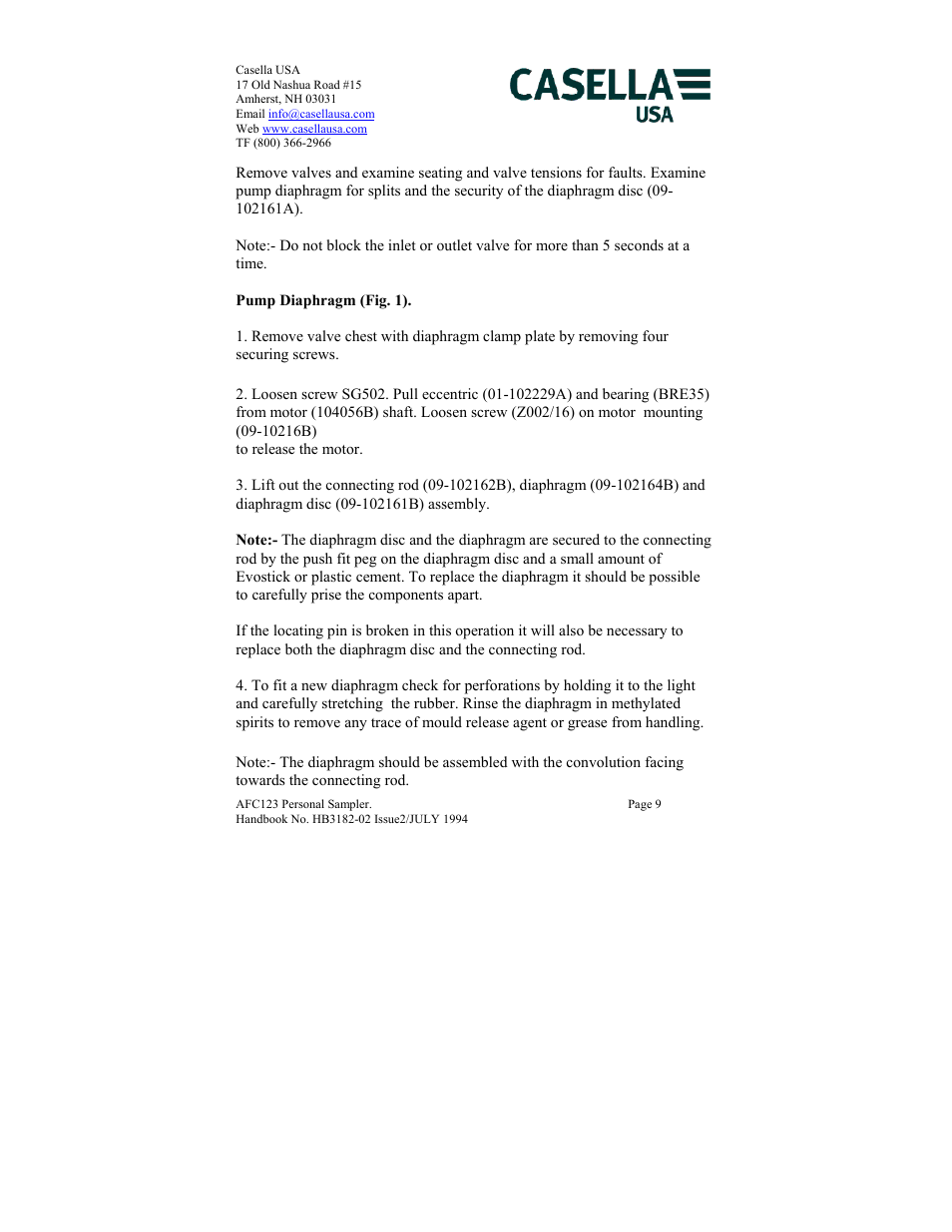 Casella CEL AFC123 User Manual | Page 9 / 24