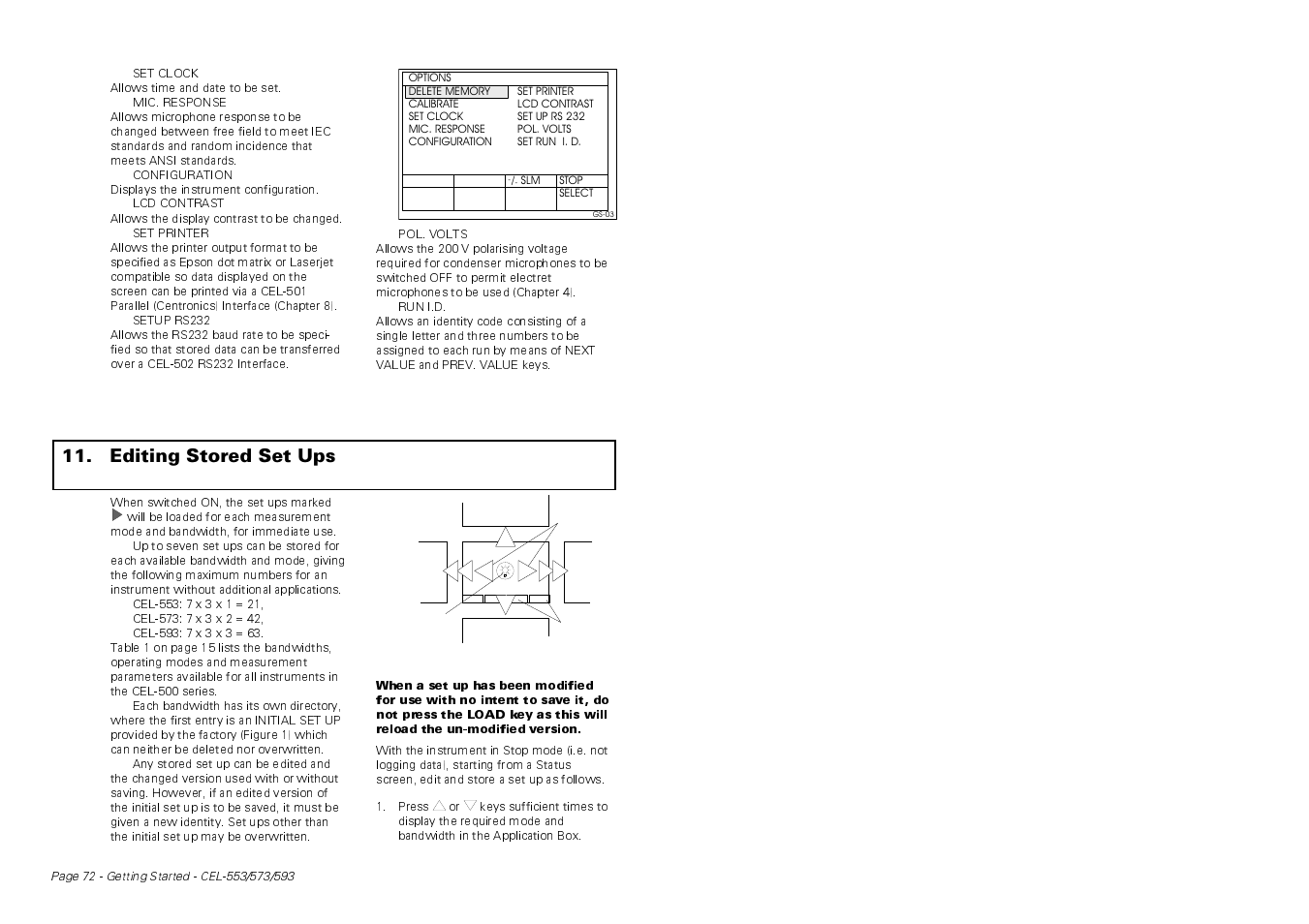 Editing stored set ups | Casella CEL CEL-593 User Manual | Page 14 / 16