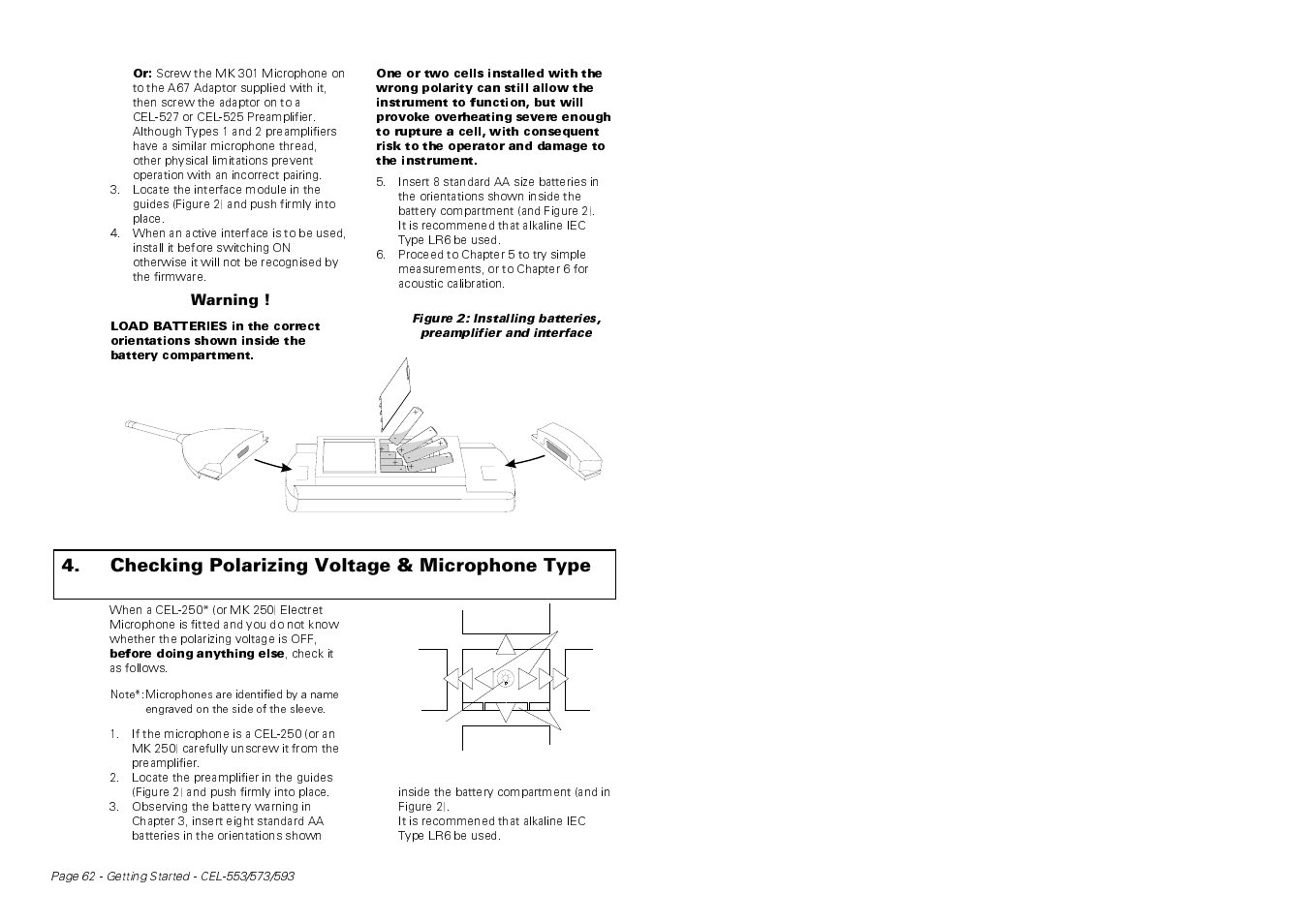 Checking polarizing voltage & microphone type | Casella CEL CEL-593 User Manual | Page 4 / 16
