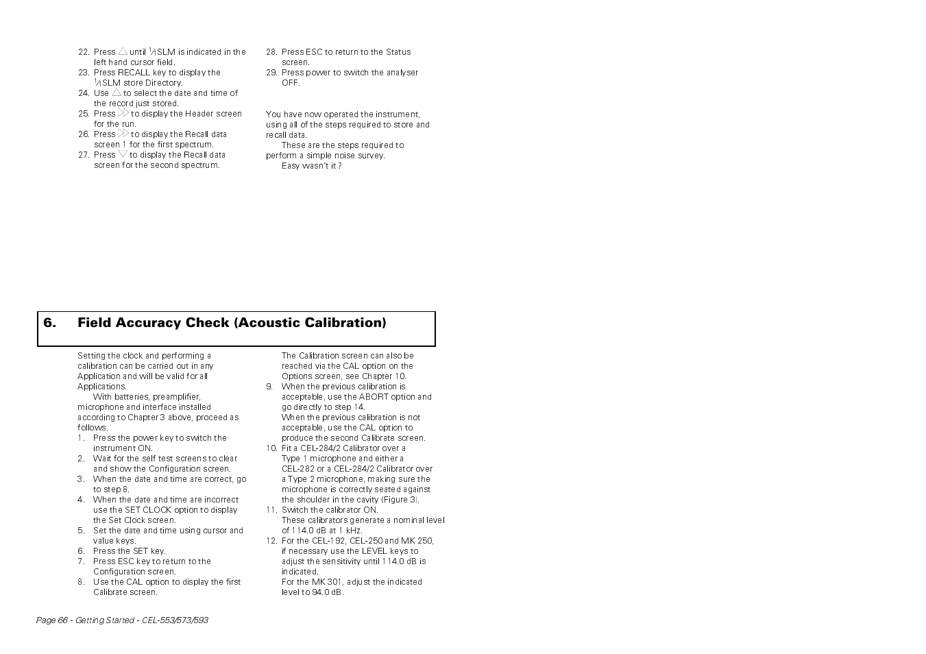 Field accuracy check (acoustic calibration) | Casella CEL CEL-593 User Manual | Page 8 / 16