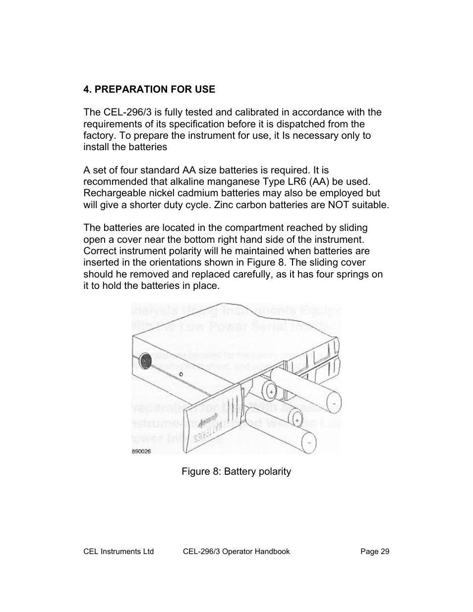 Figure 8: battery polarity | Casella CEL CEL-296 User Manual | Page 29 / 68