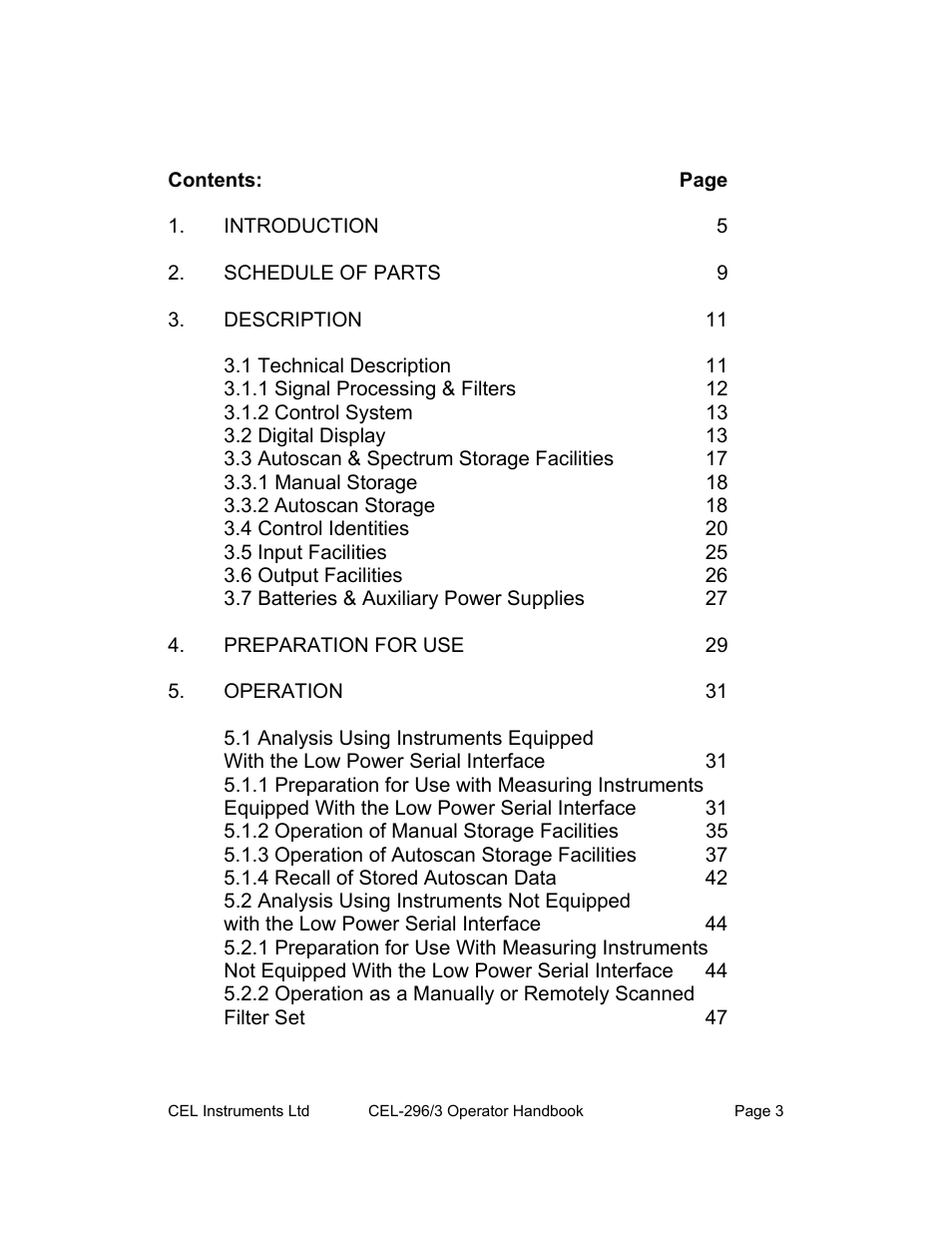 Preparation for use29 | Casella CEL CEL-296 User Manual | Page 3 / 68