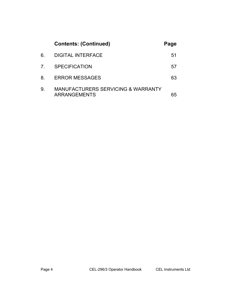 Arrangements 65 | Casella CEL CEL-296 User Manual | Page 4 / 68