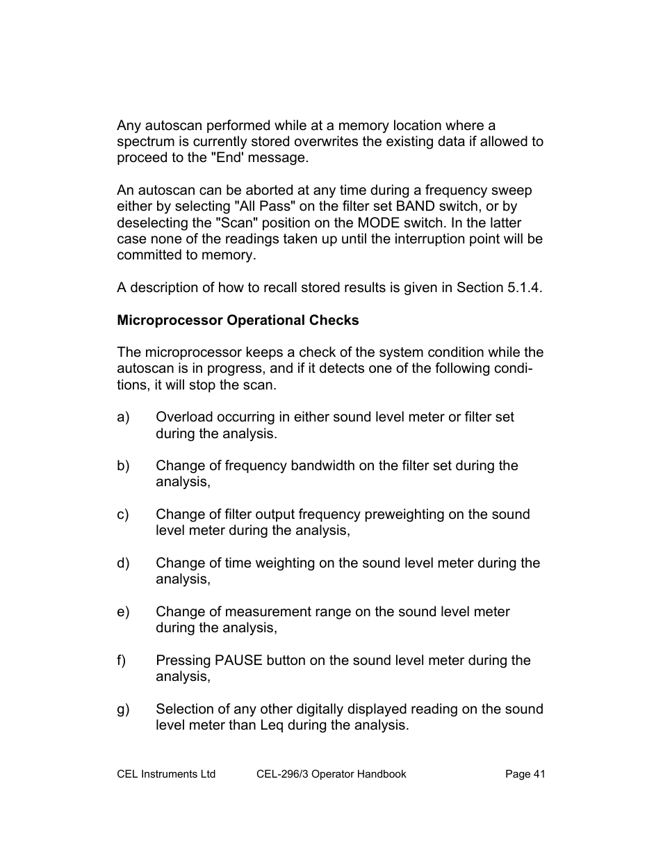 Microprocessor operational checks | Casella CEL CEL-296 User Manual | Page 41 / 68