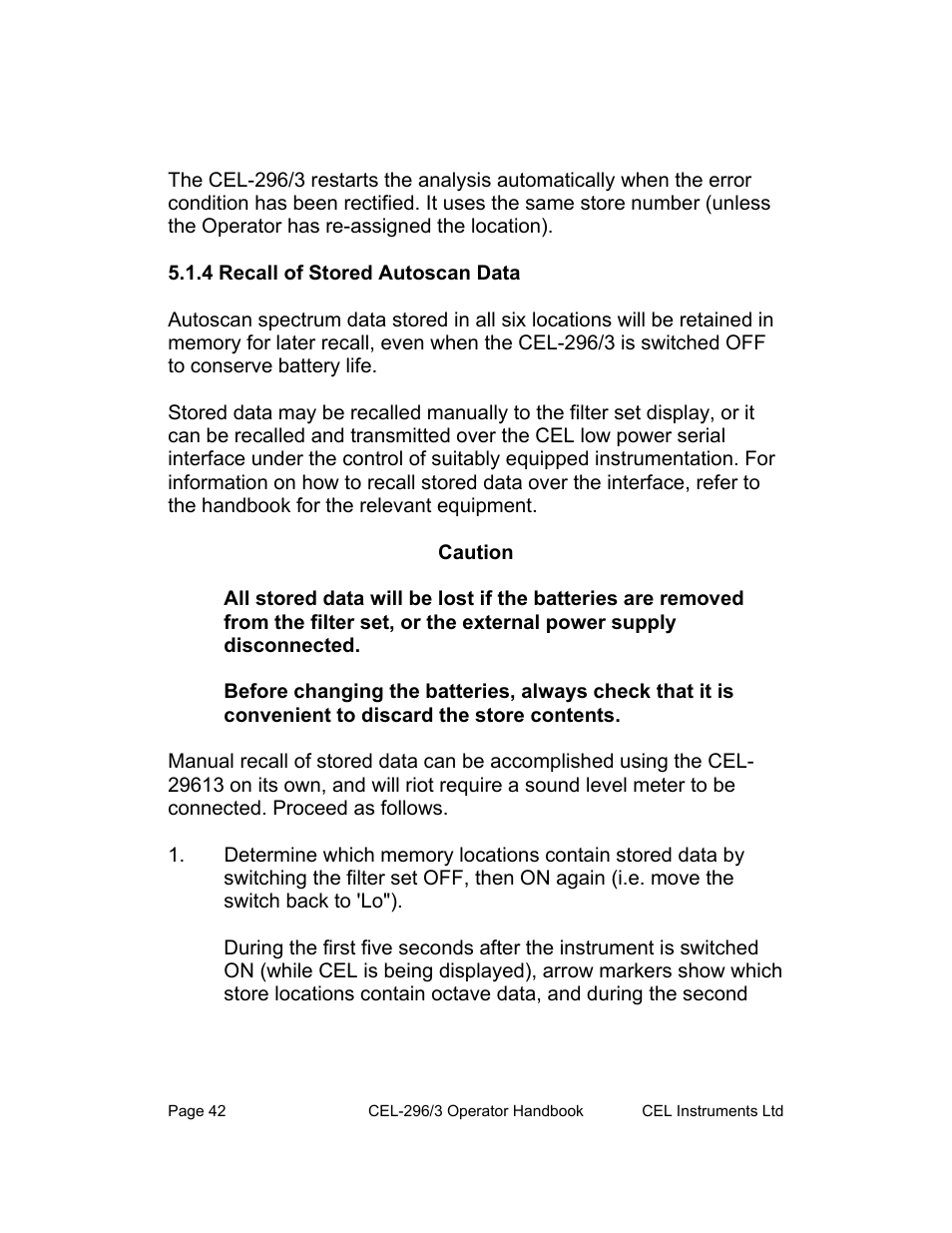 Caution | Casella CEL CEL-296 User Manual | Page 42 / 68