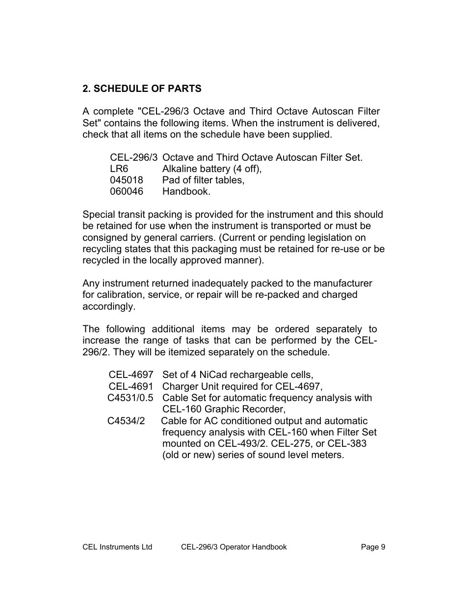 Casella CEL CEL-296 User Manual | Page 9 / 68