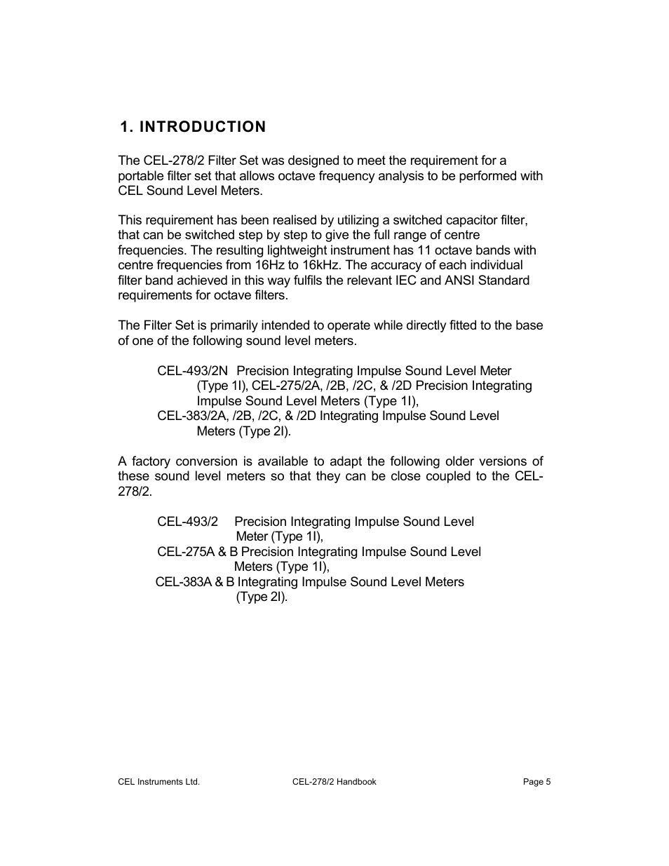 Introduction | Casella CEL CEL-278 User Manual | Page 5 / 34