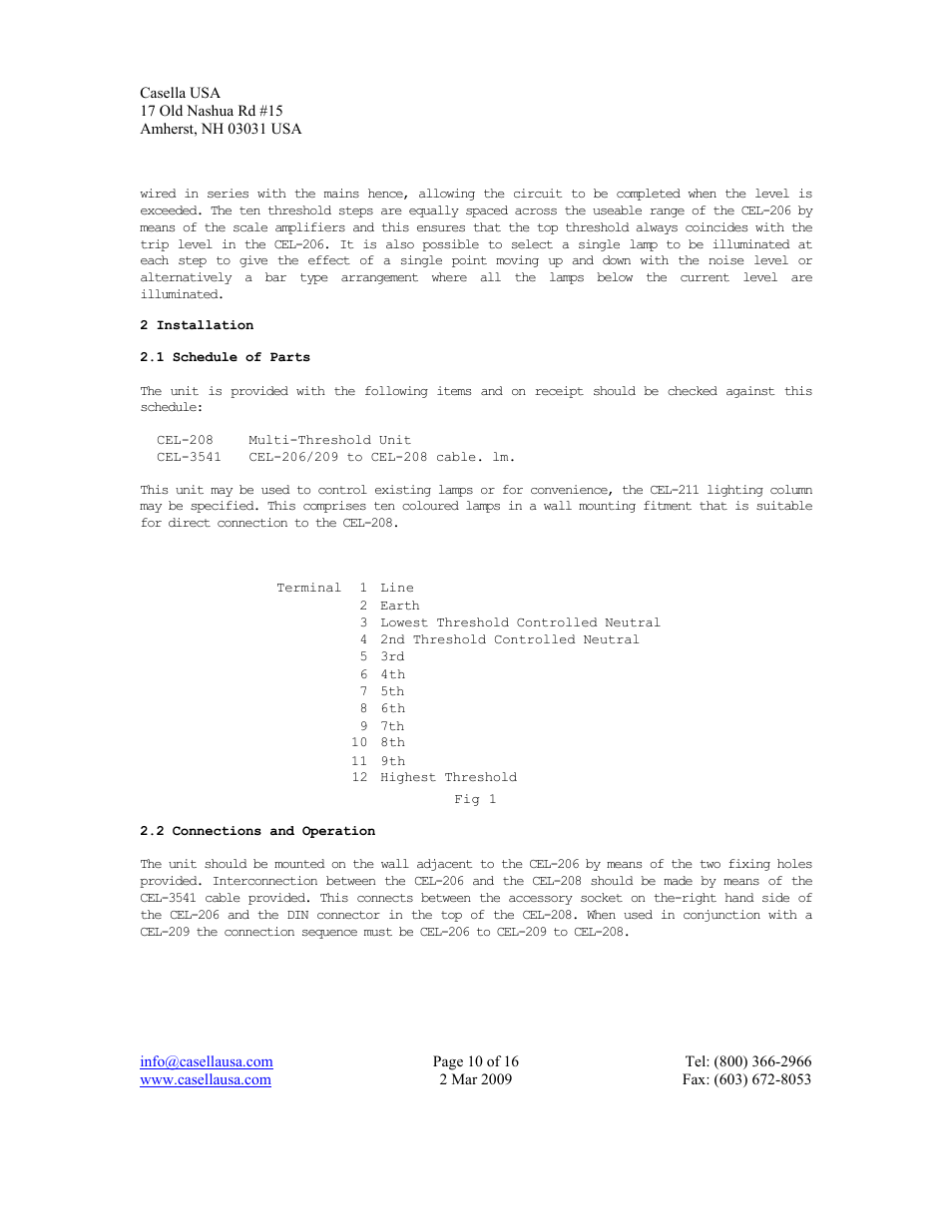 Casella CEL CEL-206 User Manual | Page 10 / 16