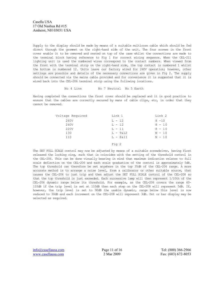 Casella CEL CEL-206 User Manual | Page 11 / 16