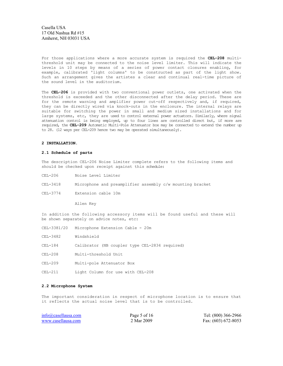 Casella CEL CEL-206 User Manual | Page 5 / 16