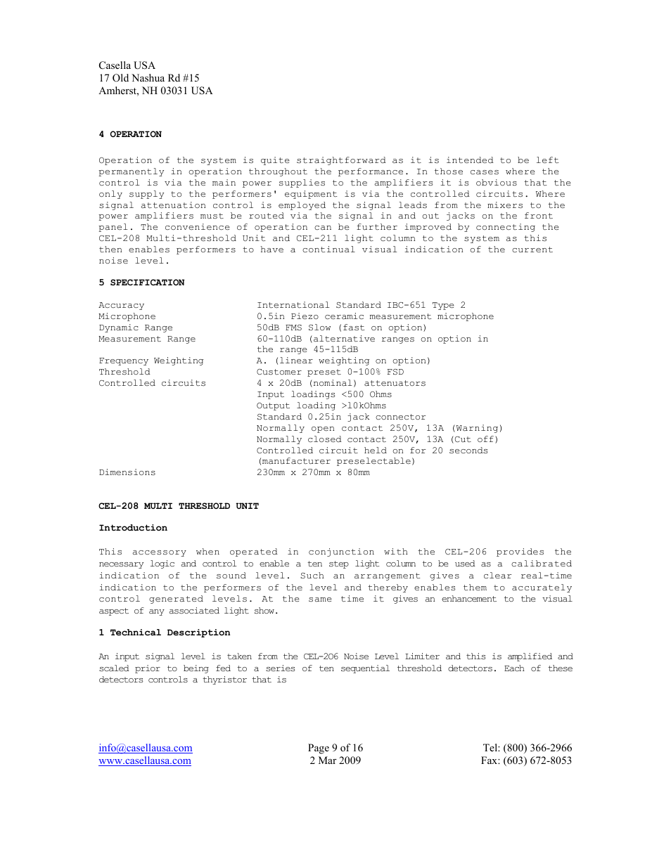 Casella CEL CEL-206 User Manual | Page 9 / 16