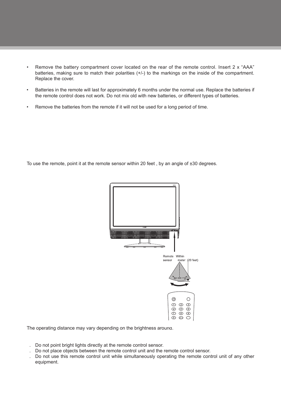 Remote control | COBY electronic TFDVD1973 User Manual | Page 12 / 29