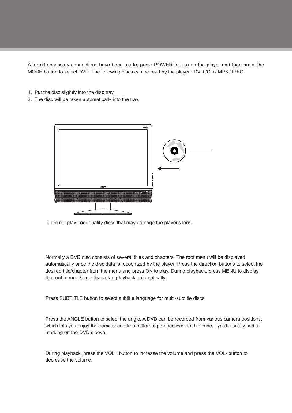 Dvd operation | COBY electronic TFDVD1973 User Manual | Page 21 / 29