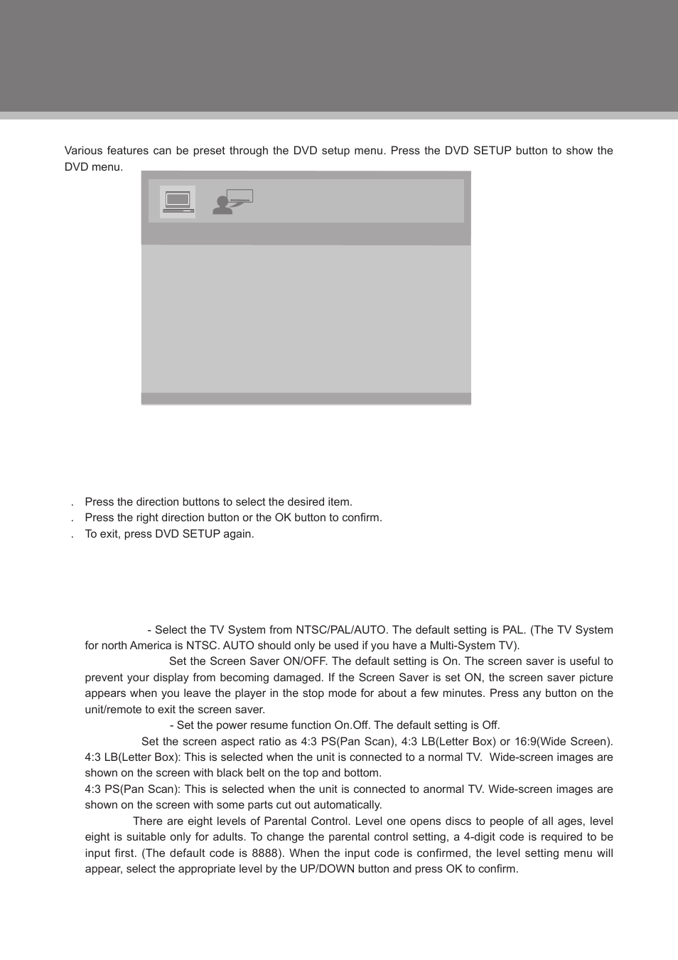 Dvd setup | COBY electronic TFDVD1973 User Manual | Page 25 / 29