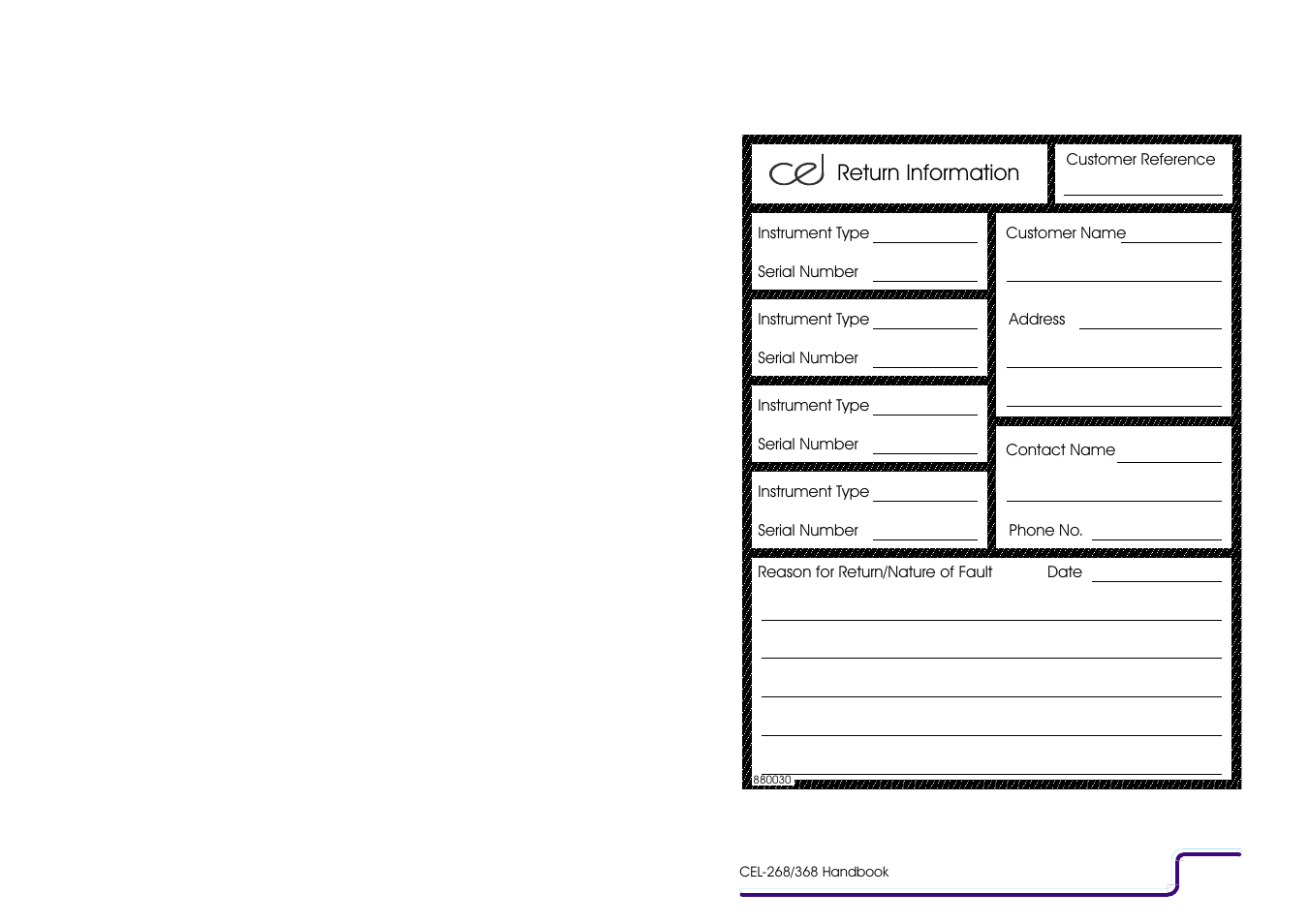 Return information | Casella CEL CEL-368 User Manual | Page 96 / 99