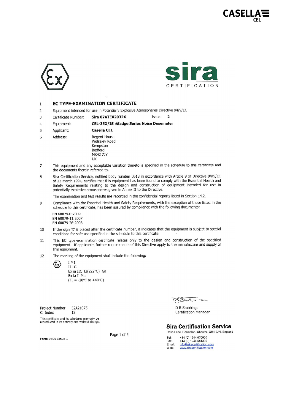 4 atex certificate | Casella CEL CEL-35X dBadge User Manual | Page 42 / 48