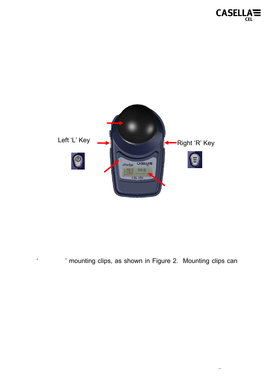 1 the cel-35x db adge 3.2 mounting clips, 3 the system components, 1 the cel-35x db adge | 2 mounting clips | Casella CEL CEL-35X dBadge User Manual | Page 8 / 48