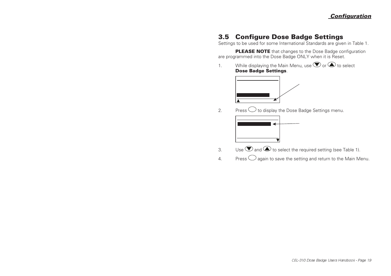 5 configure dose badge settings | Casella CEL CEL-310 User Manual | Page 19 / 45