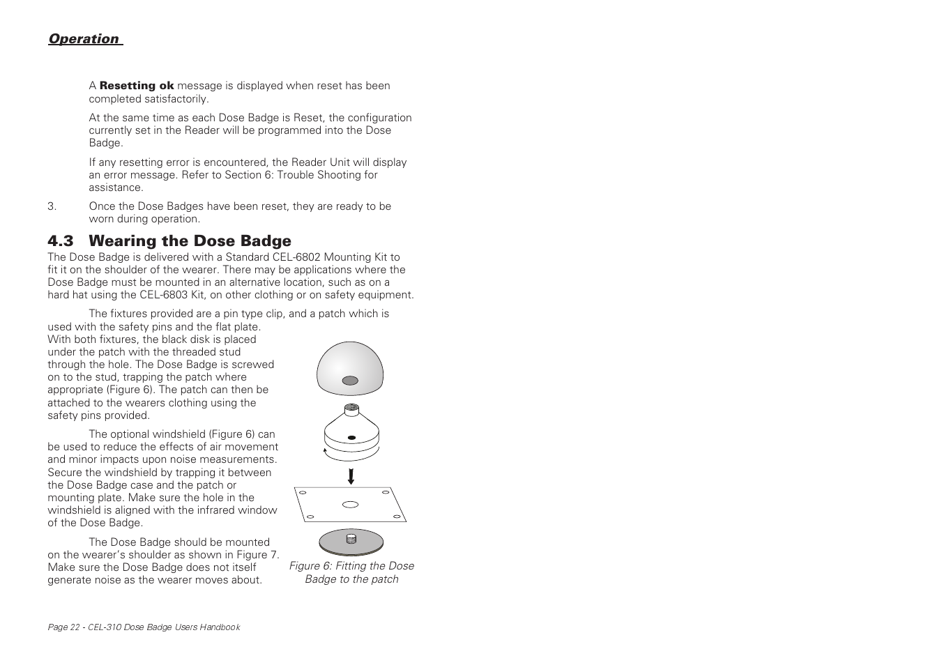 3 wearing the dose badge | Casella CEL CEL-310 User Manual | Page 22 / 45