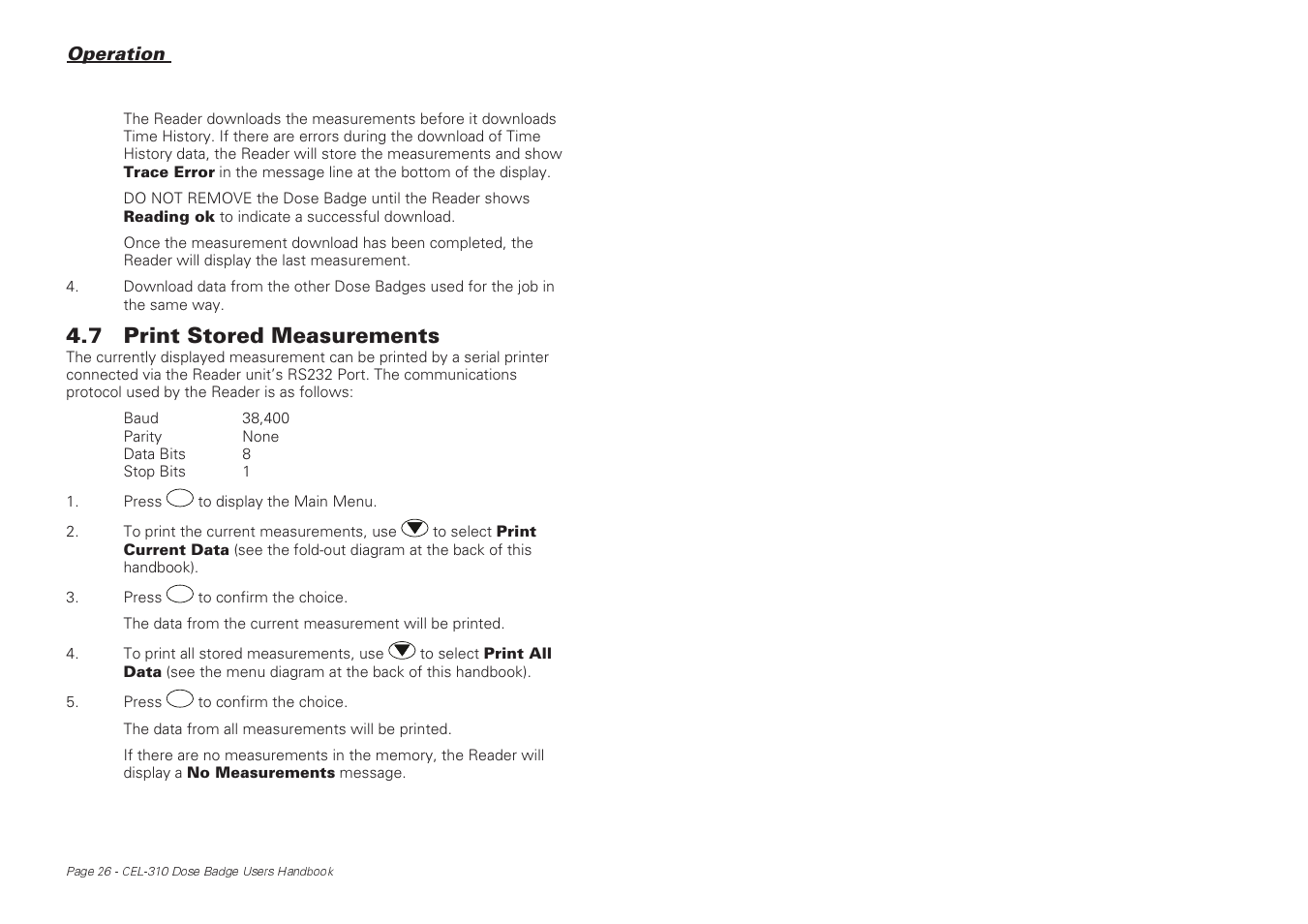 7 print stored measurements | Casella CEL CEL-310 User Manual | Page 26 / 45