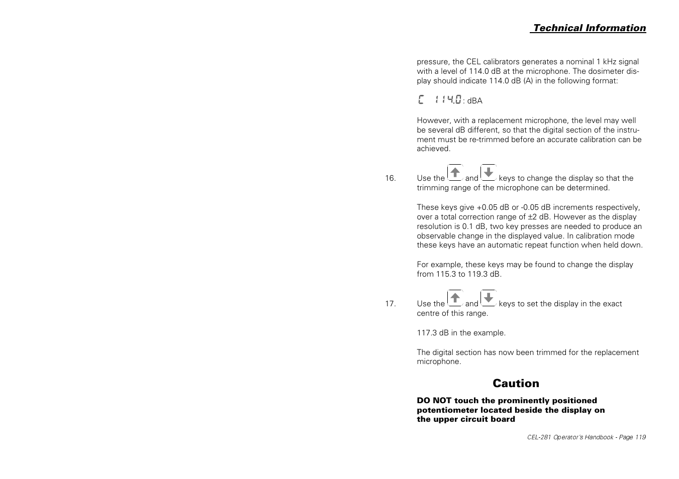 Caution | Casella CEL CEL-281 User Manual | Page 128 / 147