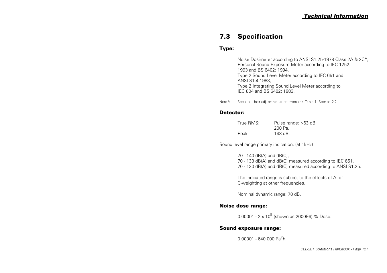 3 specification | Casella CEL CEL-281 User Manual | Page 130 / 147