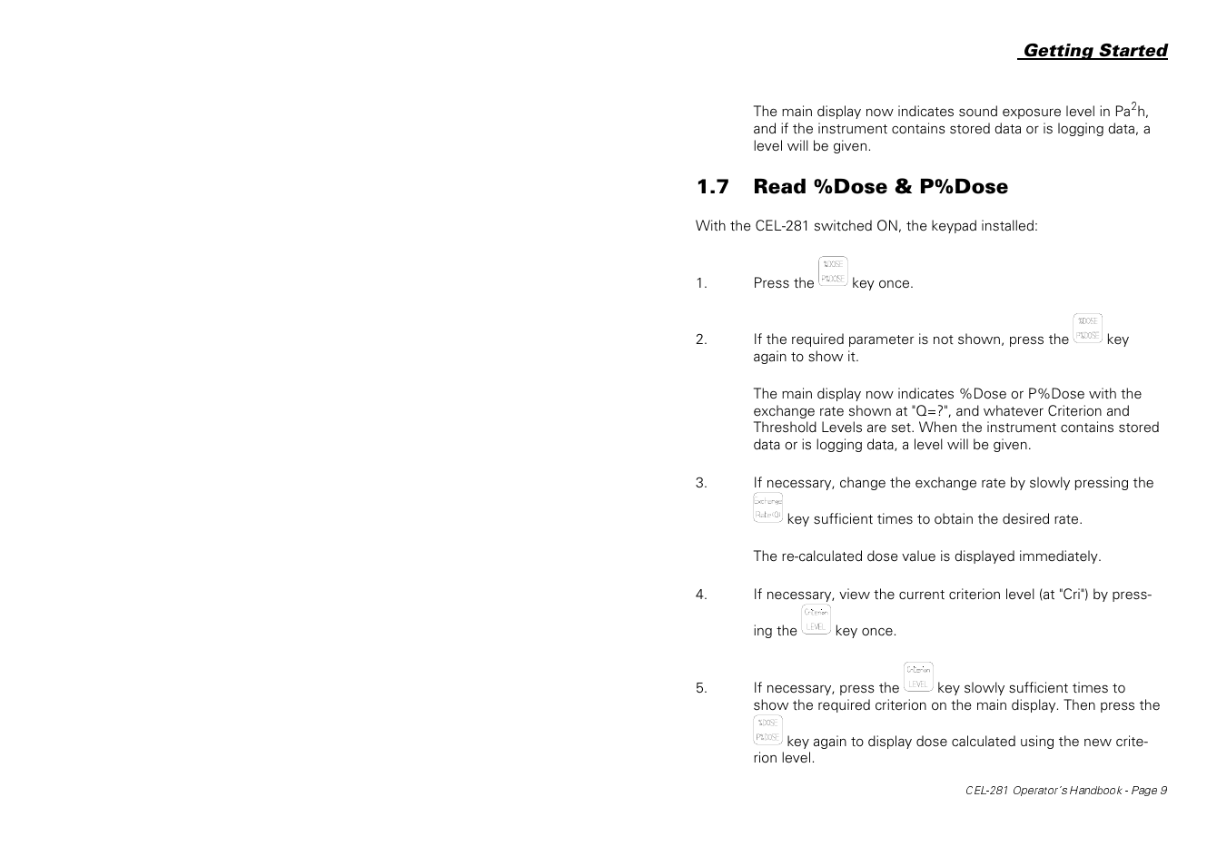 7 read %dose & p%dose | Casella CEL CEL-281 User Manual | Page 17 / 147