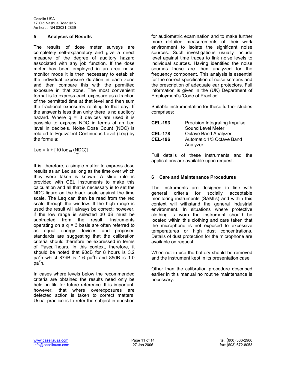 Casella CEL CEL-181 User Manual | Page 11 / 14