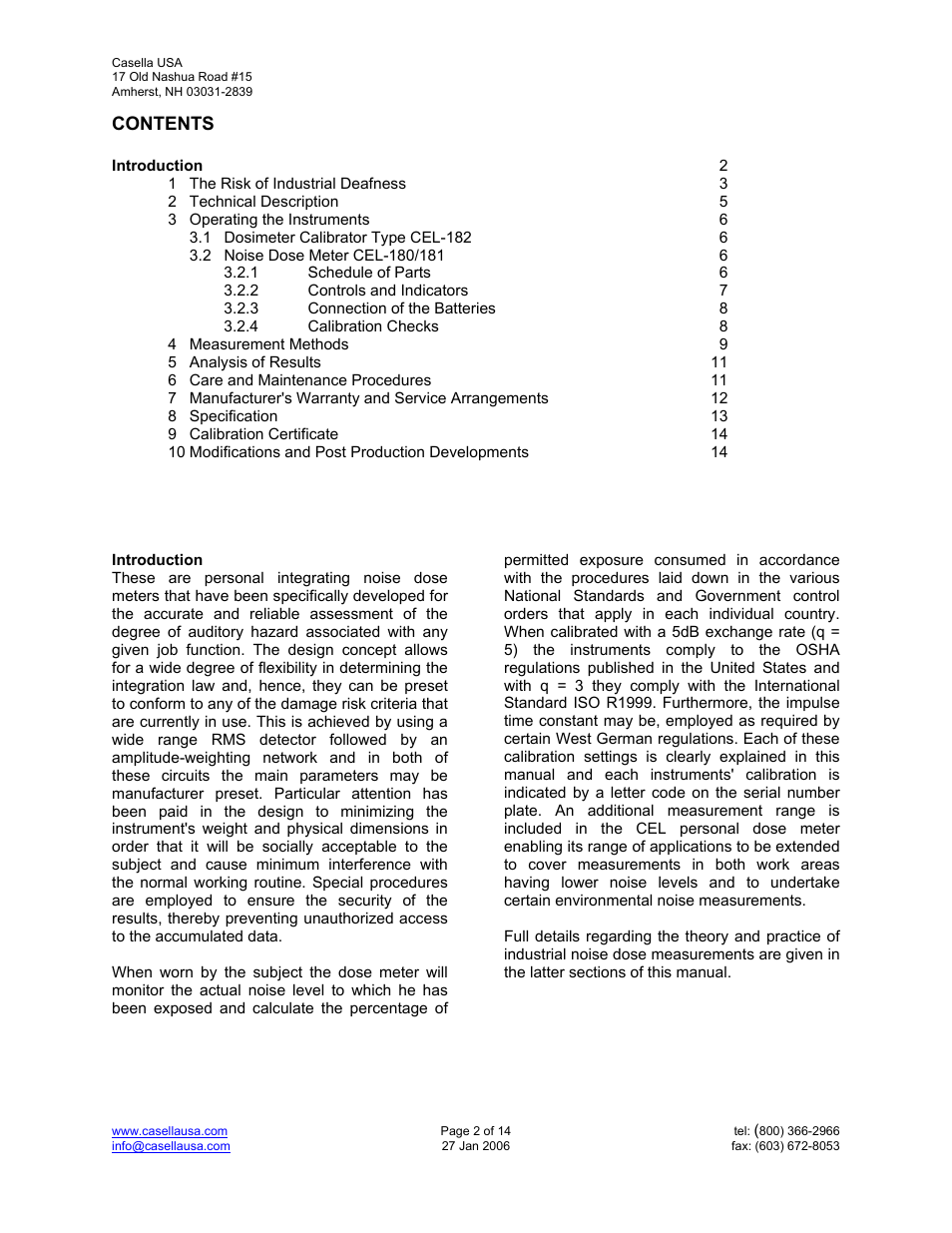 Casella CEL CEL-181 User Manual | Page 2 / 14