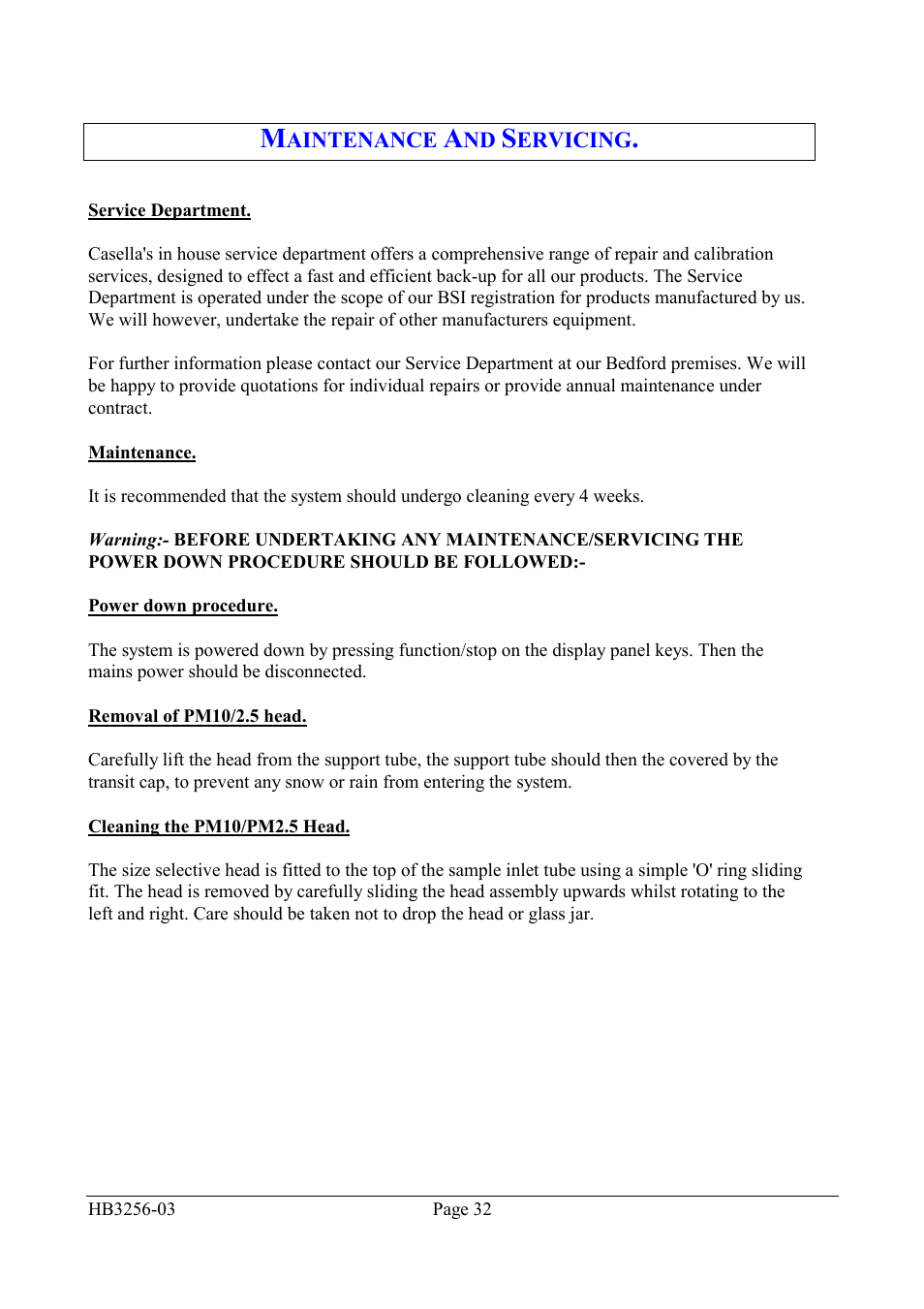 Service department | Casella CEL Airborne particulate monitoring system User Manual | Page 34 / 53