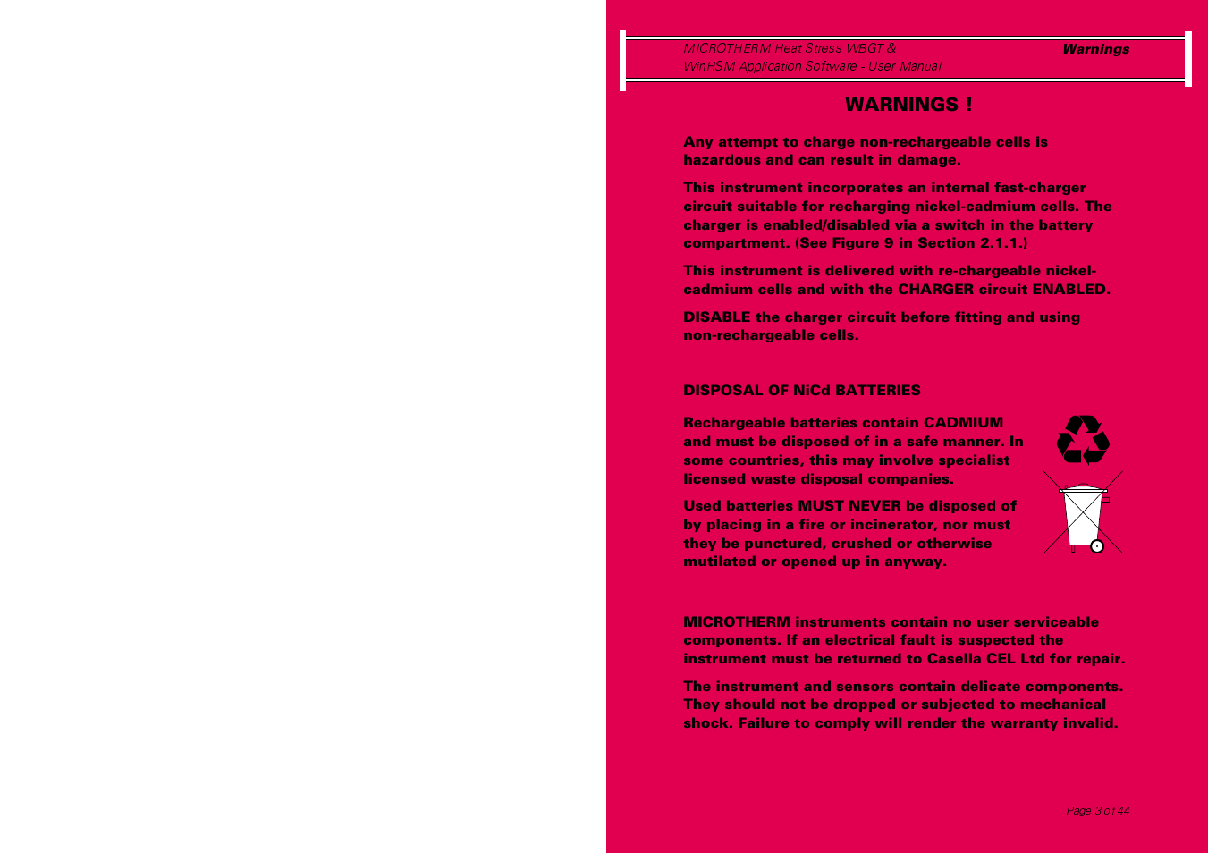 Casella CEL Microtherm WBGT heat stress monitor User Manual | Page 3 / 44