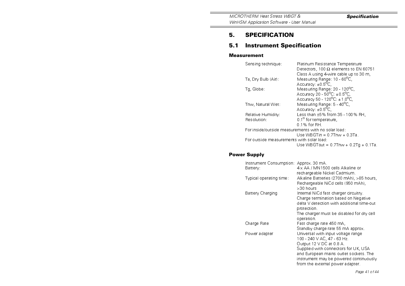 Casella CEL Microtherm WBGT heat stress monitor User Manual | Page 41 / 44