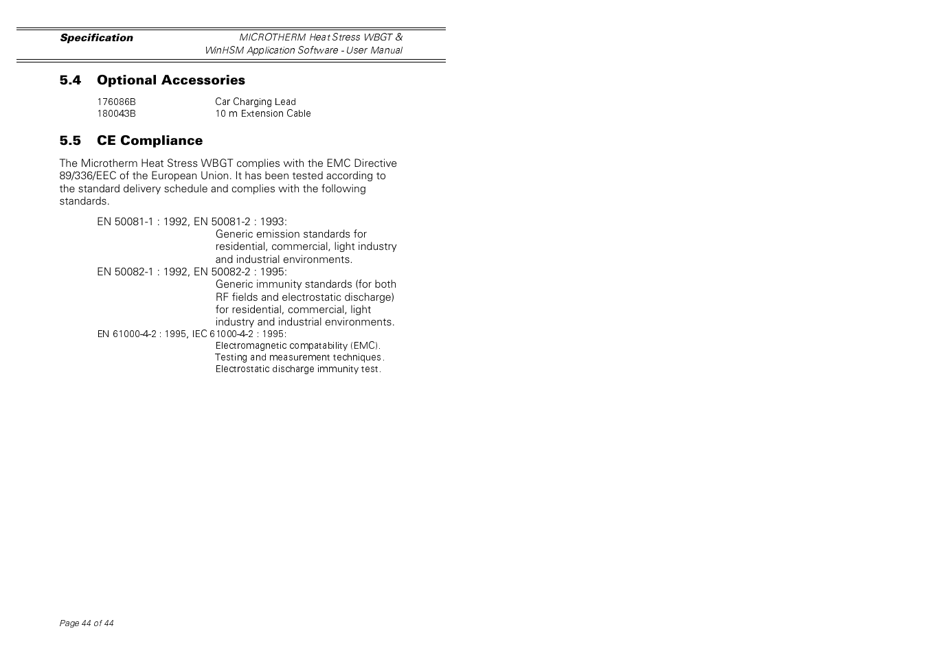 Casella CEL Microtherm WBGT heat stress monitor User Manual | Page 44 / 44