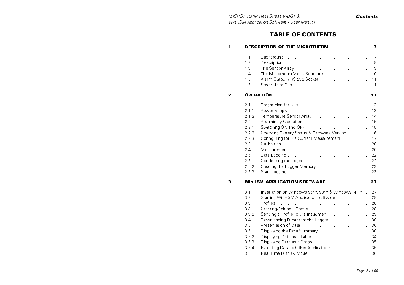 Casella CEL Microtherm WBGT heat stress monitor User Manual | Page 5 / 44