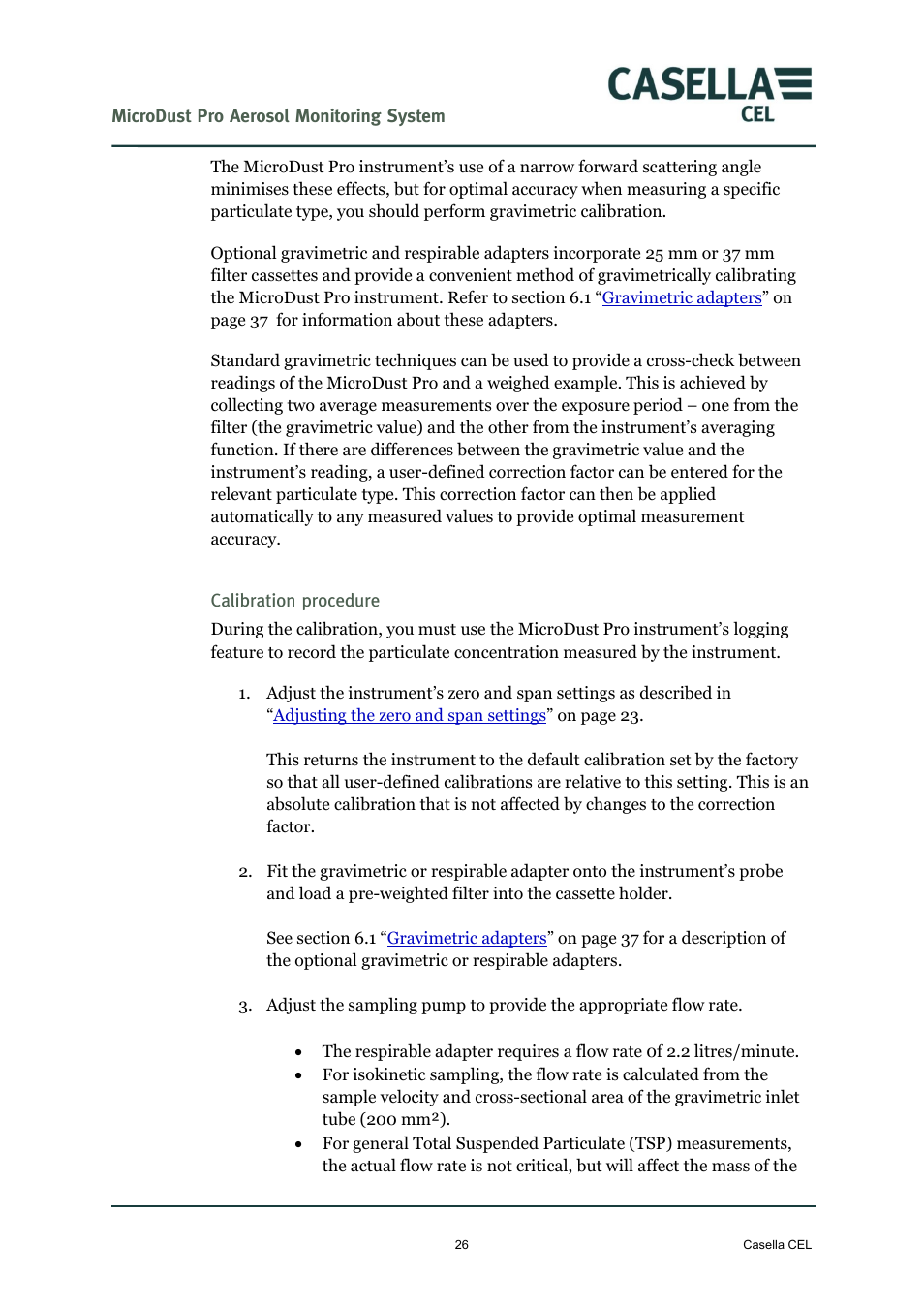 Casella CEL Microdust Pro real time dust monitor User Manual | Page 26 / 50