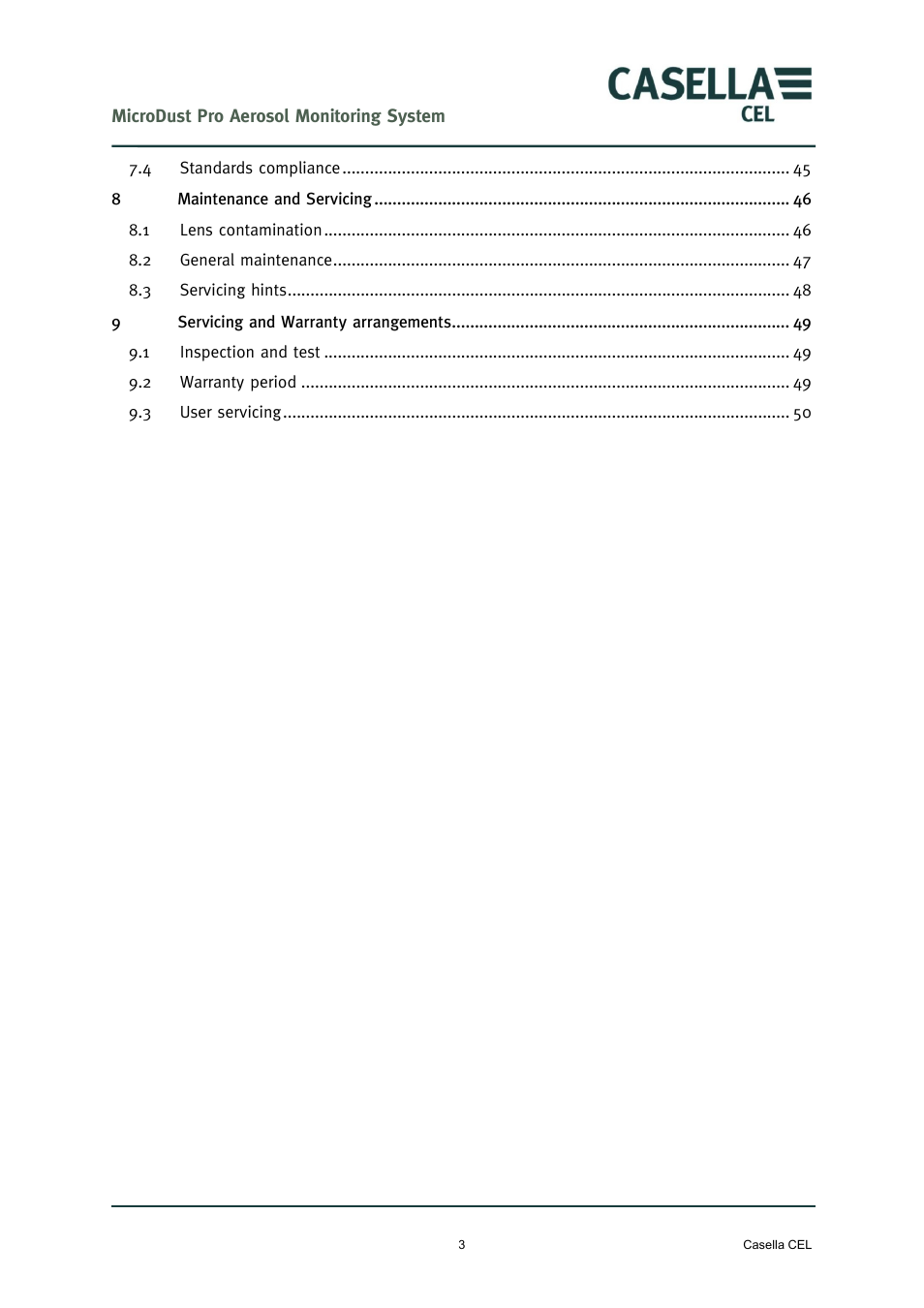 Casella CEL Microdust Pro real time dust monitor User Manual | Page 3 / 50