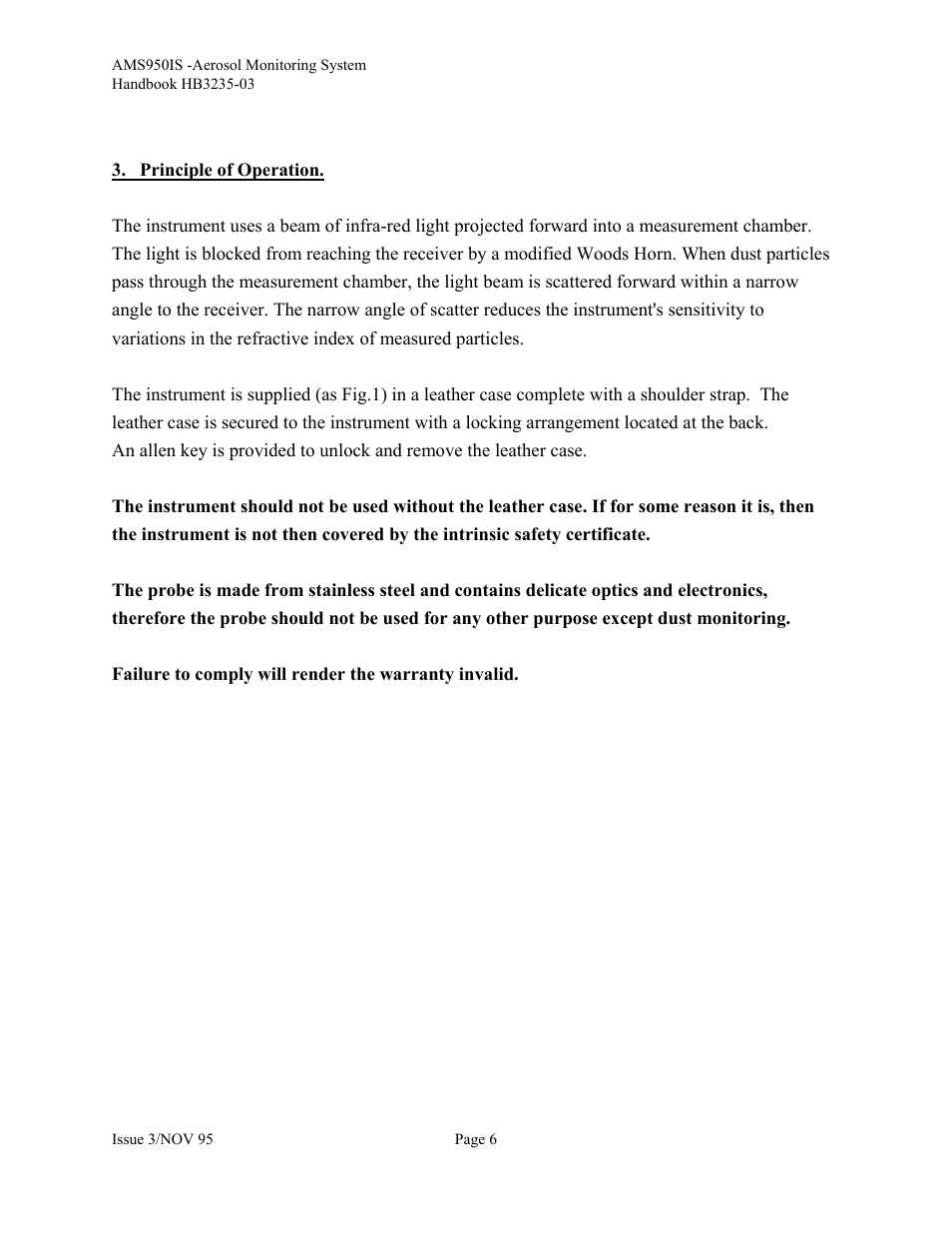 Principle of operation | Casella CEL Airborne particulate monitor (AMS950-IS) User Manual | Page 6 / 22