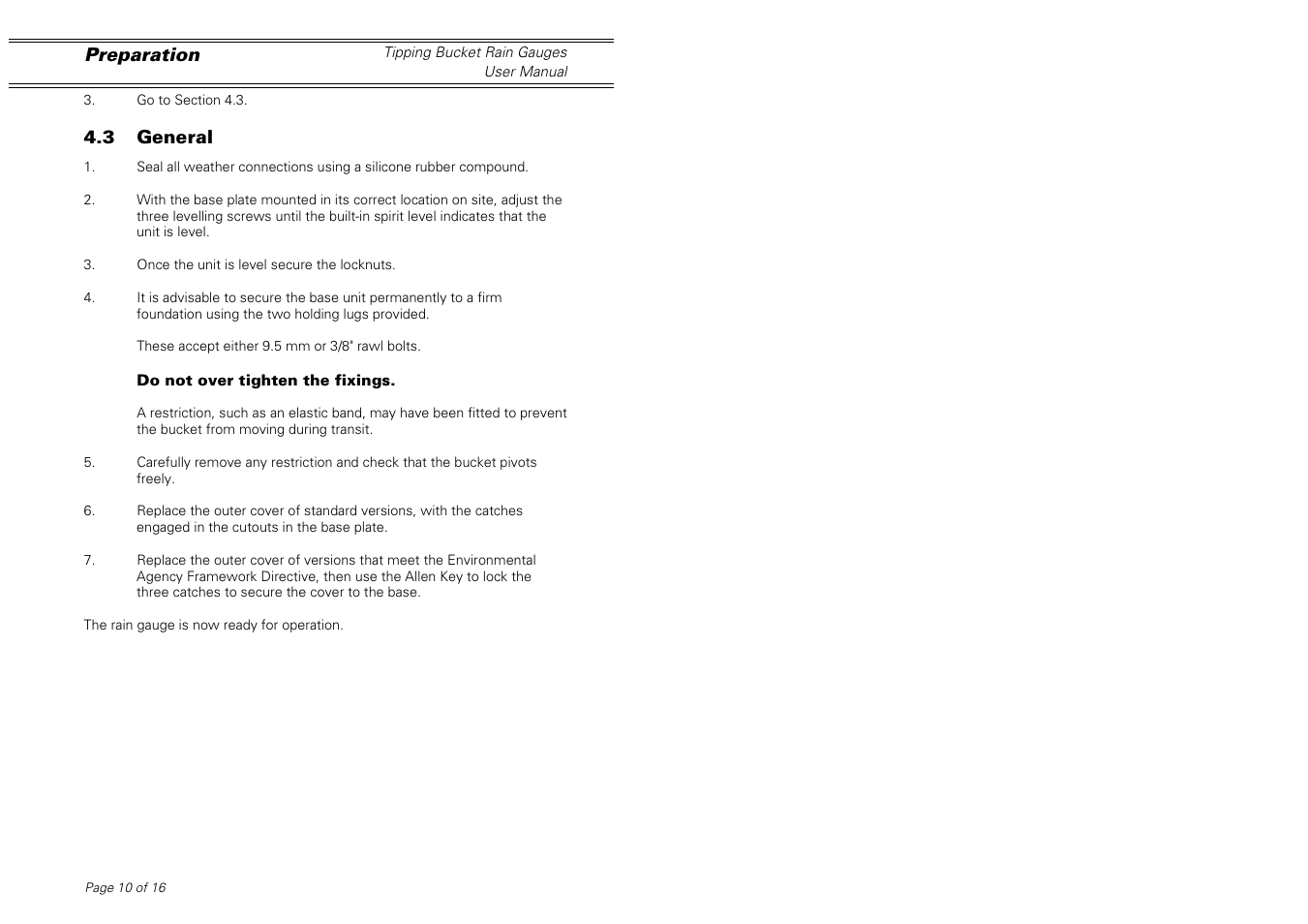 Casella CEL Tipping bucket rain gauge User Manual | Page 10 / 16