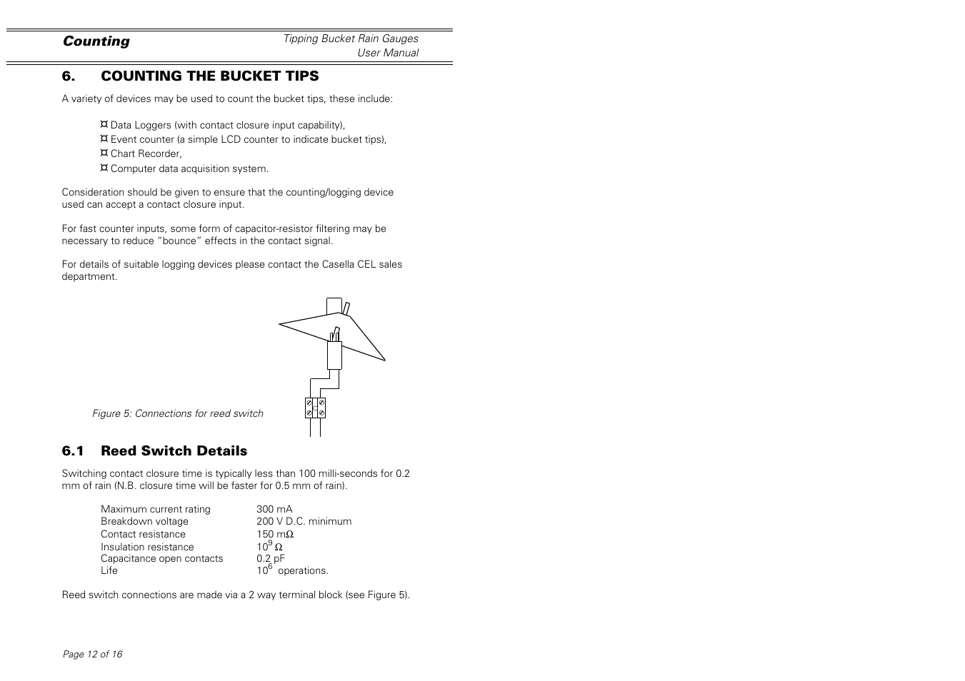 Casella CEL Tipping bucket rain gauge User Manual | Page 12 / 16