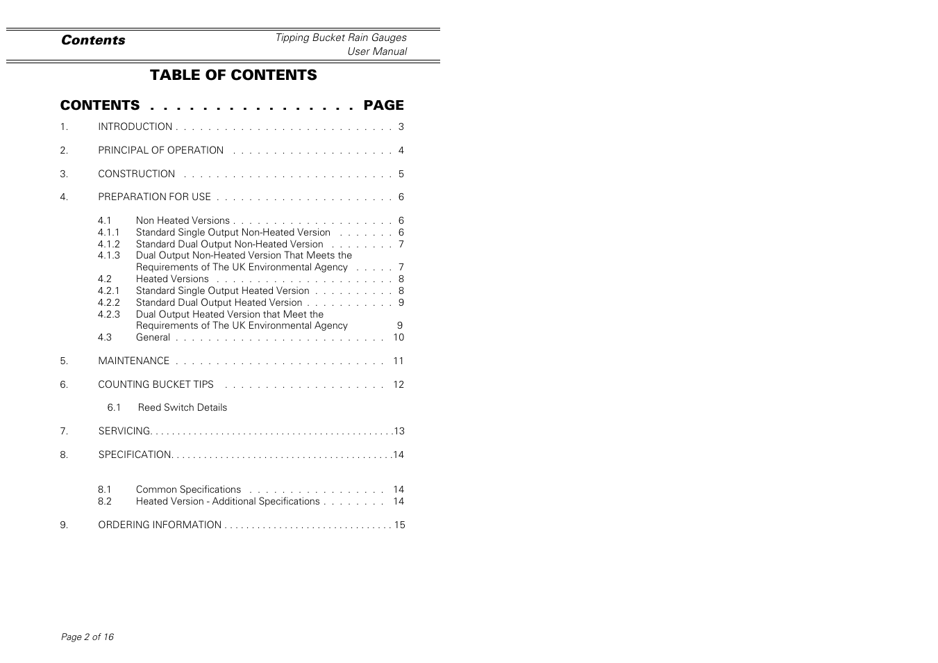 Casella CEL Tipping bucket rain gauge User Manual | Page 2 / 16