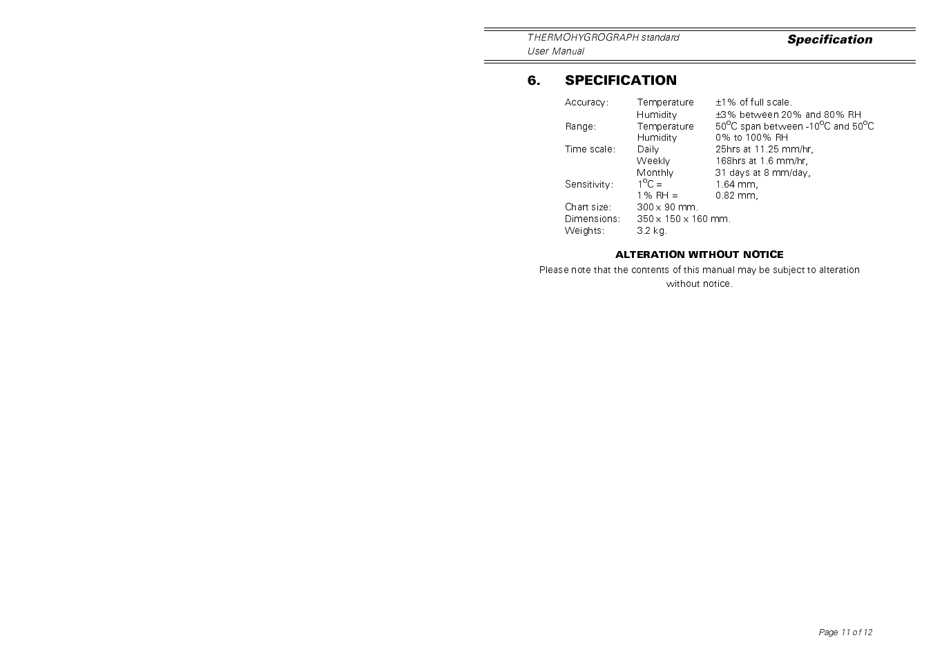 Casella CEL Thermohygrograph standard model User Manual | Page 11 / 12