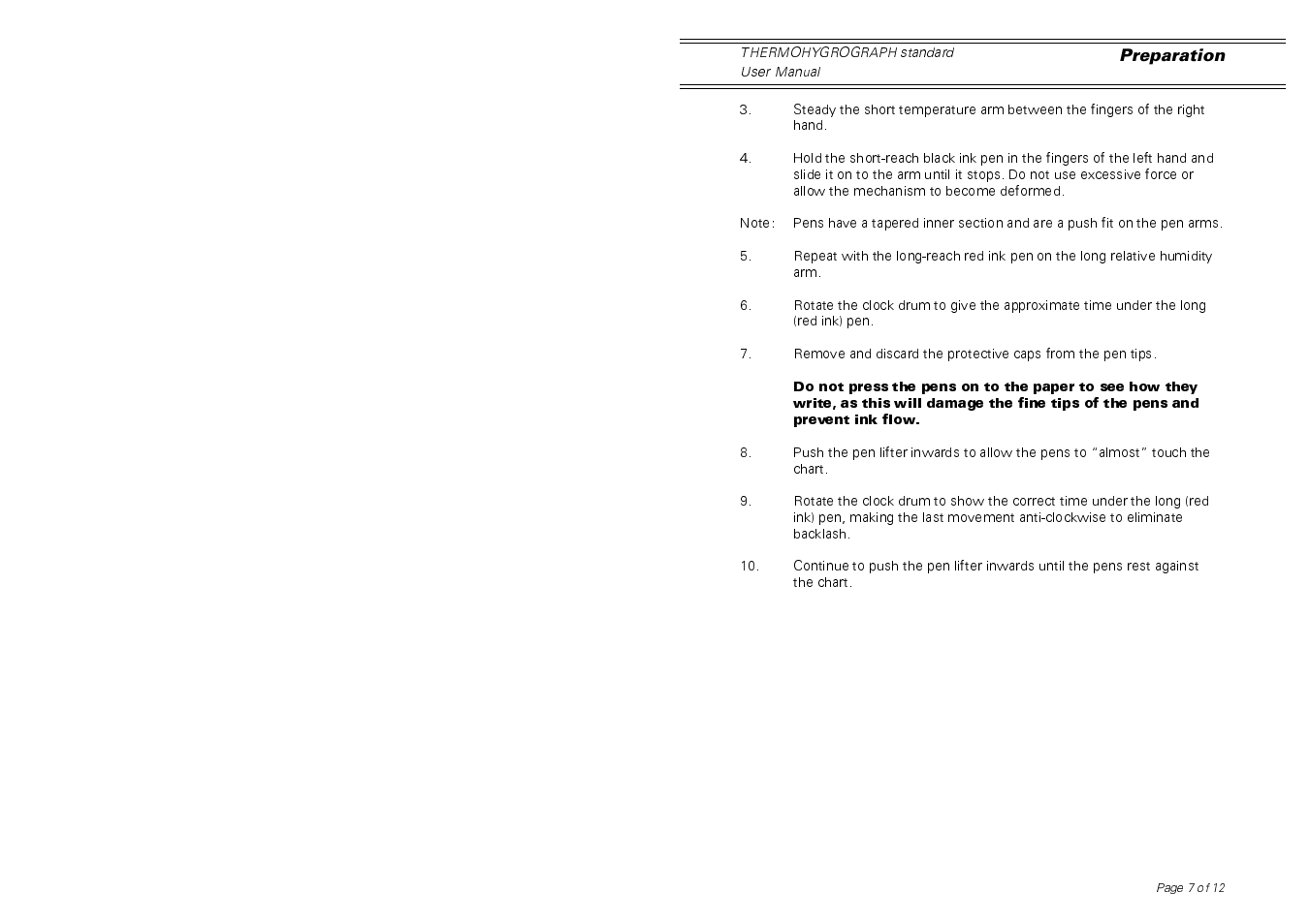 Casella CEL Thermohygrograph standard model User Manual | Page 7 / 12